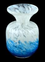 Anyagában színezett üveg váza, kisebb karcolásokkal, m: 12 cm