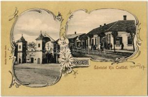 1903 Kiscell, Celldömölk; Kálvária, üzlet. Németh Emil kiadása, floral Art Nouveau