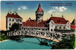 1917 Hajmáskér, Parancsnoksági épület és tó, híd (apró lyukak / tiny pinholes)