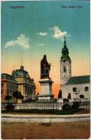 1916 Nagyvárad, Oradea; Szent László szobor, templom. Vasúti Levelezőlapárusítás 51. sz. 1915. / statue, church