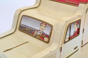 Eismann autó formájú fém doboz, kopásnyomokkal, 28×10×15 cm