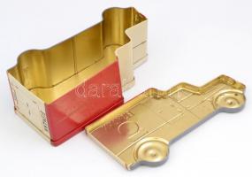 Eismann autó formájú fém doboz, kopásnyomokkal, 28×10×15 cm