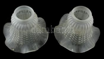 2 db üveg lámpabúra, gyártási hibával, m: 10 cm, d: 13 cm