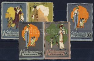 1914 Divat, Koh-i-noor 5db levélzáró