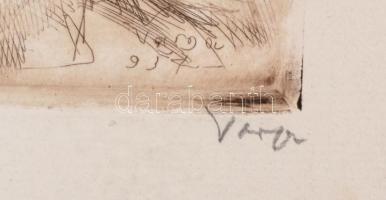 Varga Nándor Lajos (1895-1978): Portré. Rézkarc, papír, jelzett.15x11 cm