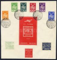 VIT FILPROK emlékív+3 filatélia kurír levélzáró, alkalmi bélyegzéssel (MEK 10000)