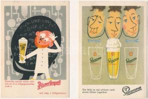 2 db RÉGI külföldi sör reklám motívum képeslap: Pilsner Urquell, Staropramen / 2 pre-1945 European beer advertising motive postcards: Pilsner Urquell, Staropramen