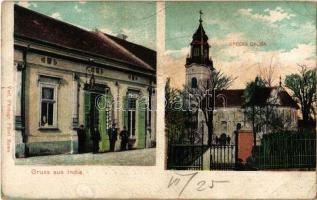1907 India, Indija; szerb templom, üzlet / Serbian church, shop (EK)