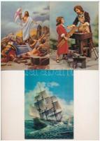 7 db modern használatlan kacsintós, dimenziós lap / 7  modern dimensional 3D (non PC) cards