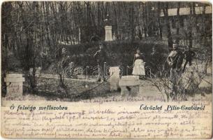 1902 Piliscsaba, Ó felsége mellszobra (kopott sarok / worn corners)