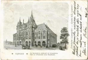 1900 Budapest IV. Újpest, Az István térre építendő új községháza (vágott / cut)