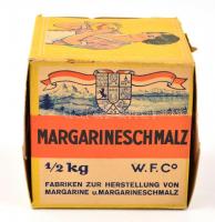 Spezialmarke Lotos margarinosdoboz, sérüléssel, szakadással, 8x8 cm