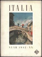 Italia nyár 1942 - XX. Az olasz nemzeti idegenforgalmi szervezet és az államvasútak negyedévenként megjelenő folyóirata. 52 p. Gazdagon illusztrált, több hirdetéssel, érdekes írással. Sérült, szakadt állapotban.