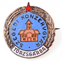 ~1960-1970. Szegedi Konzervágyr - Törzsgárda zománcozott jelvény (21mm) T:1-