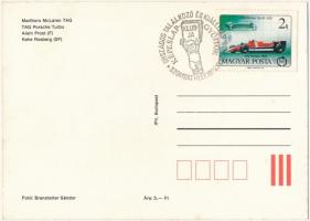 5 db MODERN motívum képeslap: versenyautók, Hungaroring Forma-1, emlékbélyegzéssel / 5 modern motive...