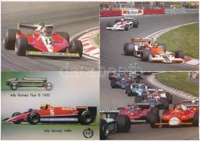 4 db MODERN motívum képeslap: versenyautók / 4 modern motive postcards: racing cars
