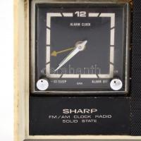 Sharp retró órás, ébresztős rádió, kipróbálatlan, az óra rész javításra szorul, 18x10x5 cm