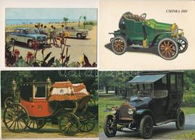 9 db MODERN motívum képeslap: autók, hintók / 9 modern motive postcards: automobiles, chariots