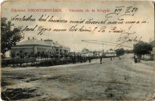 1909 Simontornya, Városház tér, bőrgyár (Rb)