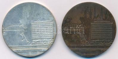 ~1970-1980. "Hotel Hungária Szeged" Ag emlékérem (35,78g/0.835/42,5mm) + "Hotel Hungá...