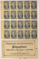 1915 Katonák karácsonyára bélyegfüzet 50 db segélybélyeggel