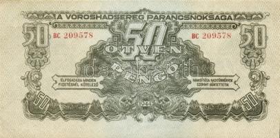 1944. 50P "V.H." (2x) egymásutáni sorszámmal T:I,I- pici saroktörés