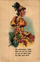 1899 Die zärtlichsten Triebe Fühl ich nur für Dich... / Humour with ugly woman. litho (fa)