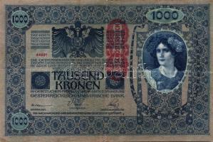 1902. 1000K (5x) piros, függőleges "Deutschösterreich" fny-sal T:II,II/III,III