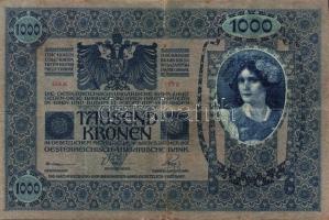 1902. 1000K (5x) piros, függőleges "Deutschösterreich" fny-sal T:II,II/III,III