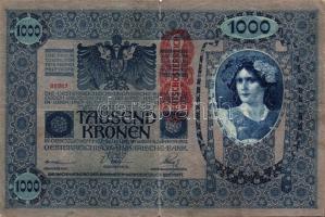 1902. 1000K (5x) piros, függőleges "Deutschösterreich" fny-sal T:II,II/III,III