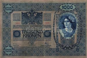 1902. 1000K (5x) piros, függőleges "Deutschösterreich" fny-sal T:II,II/III,III