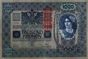 1902. 1000K (5x) piros, függőleges "Deutschösterreich" fny-sal T:II,II/III,III