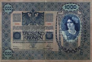 1902. 1000K (5x) piros, függőleges "Deutschösterreich" fny-sal T:II,II/III,III