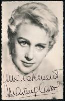 Martine Carol (1920-1967) francia színésznő, szexszimbólum által dedikált fotólap / Autograph signed photo