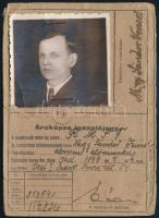 1941-1943 Ózdi Vas és Acélgyár fényképes igazolványa, szakadt.