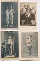 13 db RÉGI motívum képeslap: cirkusz / 13 pre-1945 motive postcards: circus acrobats