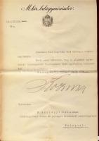 1936 Rendőrkapitányi kinevezés KOzma Miklós belügyminiszter saját kezű aláírásával