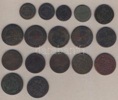 Ausztria/magyar verdejel 1781-1851. 1Kr (4x) 3klf, 3Kr (9x) 3klf, 6Kr (4x) T:3,3/4+ Összesen 17db!