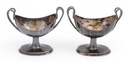 Ezüst(Ag) fűszertartó, párban, jelzett, 9×8 cm, nettó: 142,9 g