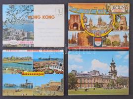12 db MODERN külföldi leporellos képeslapfüzet / 12 modern European and overseas leporello postcard booklets