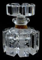 Bois DOr csizolt parfümös üveg, kis csorbákkal, m: 7,5 cm