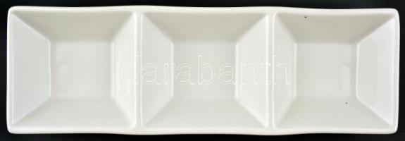 Három rekeszes porcelán tál, 28×9×3 cm