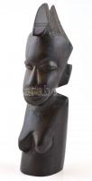 Női akt. Faragott ébenfa afrikai szobor. Repedéssel. 25 cm
