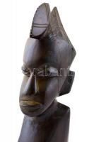 Női akt. Faragott ébenfa afrikai szobor. Repedéssel. 25 cm