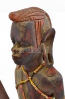 Afrikai harcos. Faragott, fa szobor. 46 cm