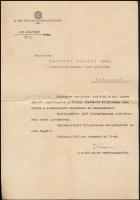 1941-1943 2 db m. kir. postai kinevezés, fejléces papíron, dr. Kuzmich Gábor (1886-1958) a m. kir posta vezérigazgatójának aláírásaival.