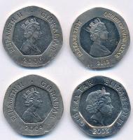 Gibraltár 2003-2012. 20p (4xklf) T:1,1-
Gibraltar 2003-2012. 20 Pence (4xdiff) C:UNC,AU