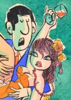 Pusztai Pál (1919-1970): Kislány, máskor ne menjen a mélyvízbe! Vegyes technika, papír, kartonra kas...