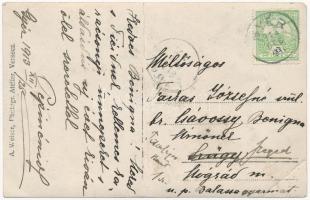1913 Gyér, Giera; Gyergyánffy Andor kastélya, Gyertyánffy Andorné levele. A. Weiser / castle, letter...