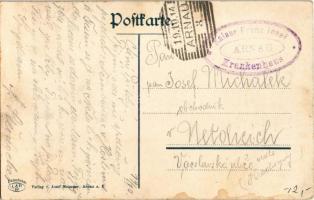 1848-1908 Hostinné, Arnau am Elbe; Kaiser Josefs Platz / square, Franz Joseph's 60th anniversar...